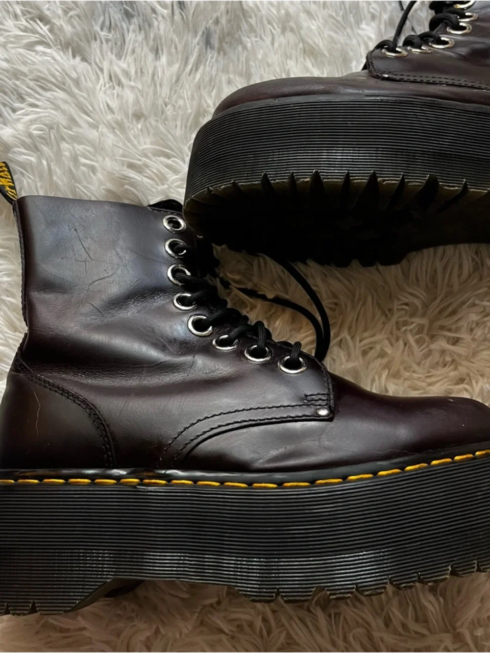 Dr. Marten Jadon Max Leather Platform Boots in Oxblood Atlas - Picture 6 of 15